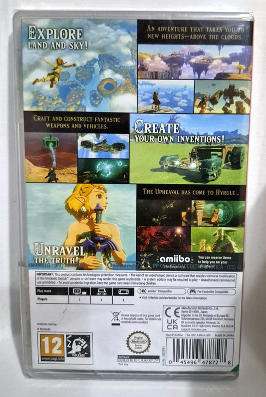 Zelda Tears of the Kingdom – retro della confezione inglese