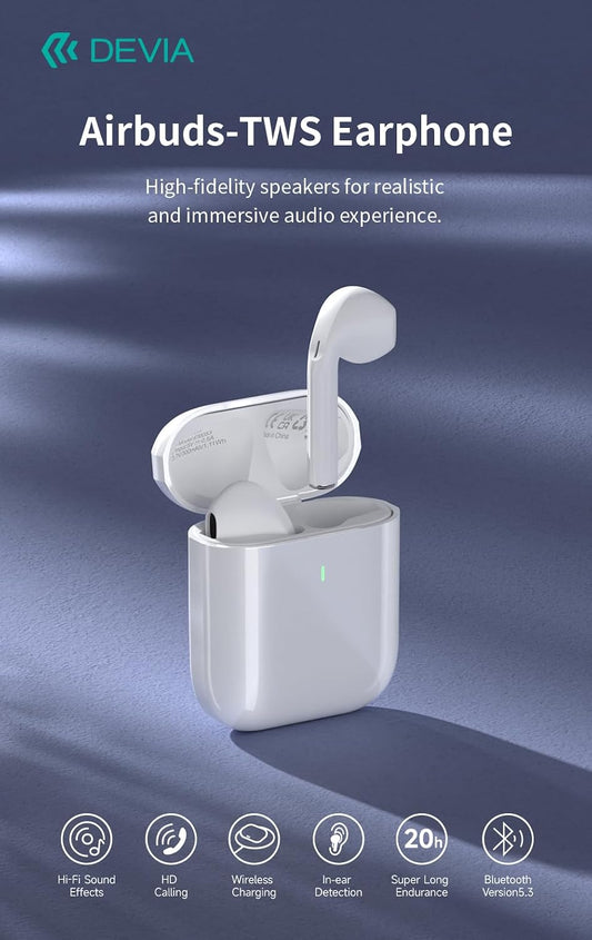 Devia Airbuds-TWS EM053 auricolari bianchi, immagine 2