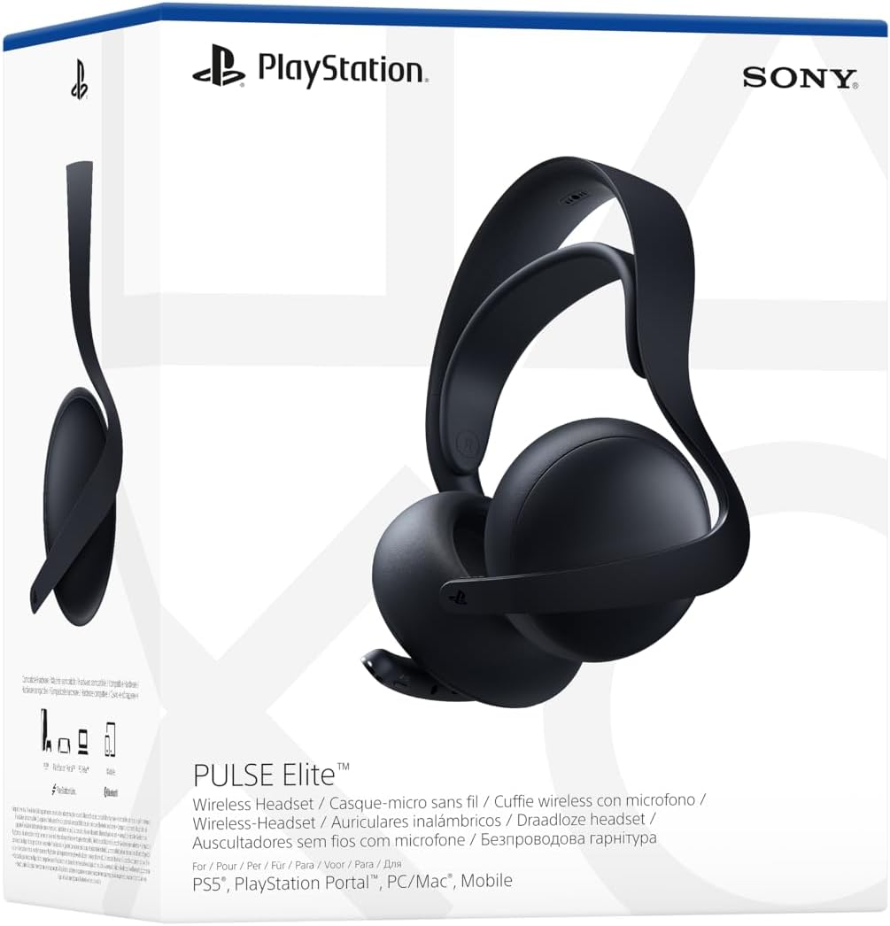 Sony PULSE Elite cuffie wireless gaming Midnight Black — vista 5