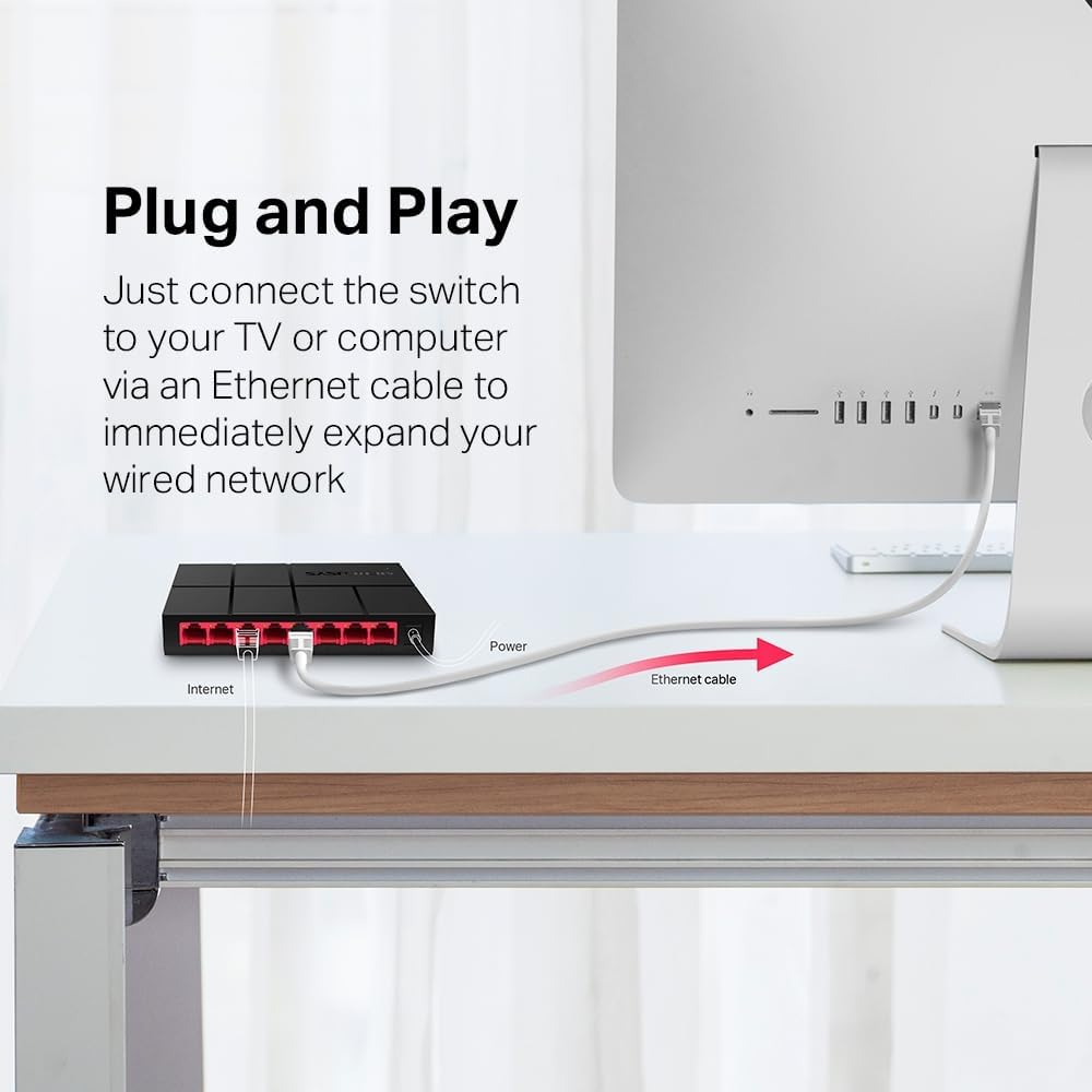Mercusys MS108G switch Gigabit 8 porte, esempio di installazione