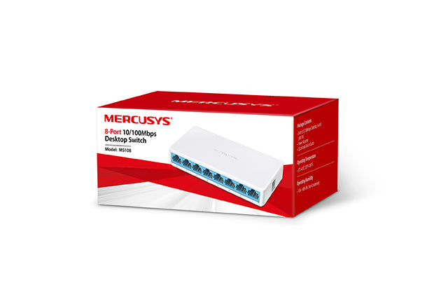 Mercusys MS108 switch Fast Ethernet bianco - Confezione MS108