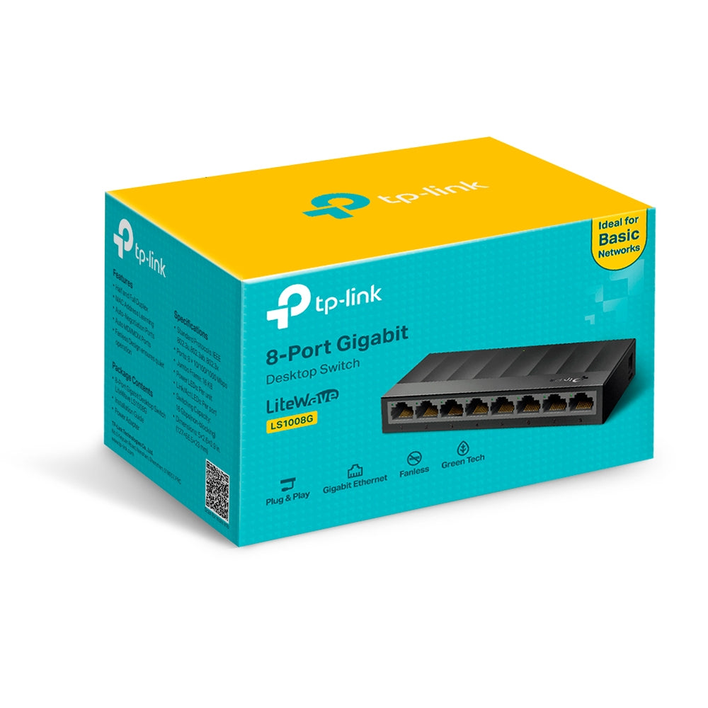 TP-Link LS1008G switch Gigabit nero - Confezione LS1008G