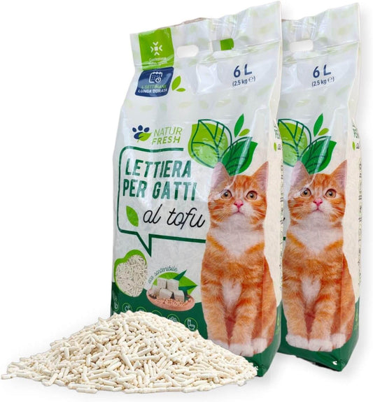 Lettiera tofu agglomerante Meridiana a ridotta produzione di polvere