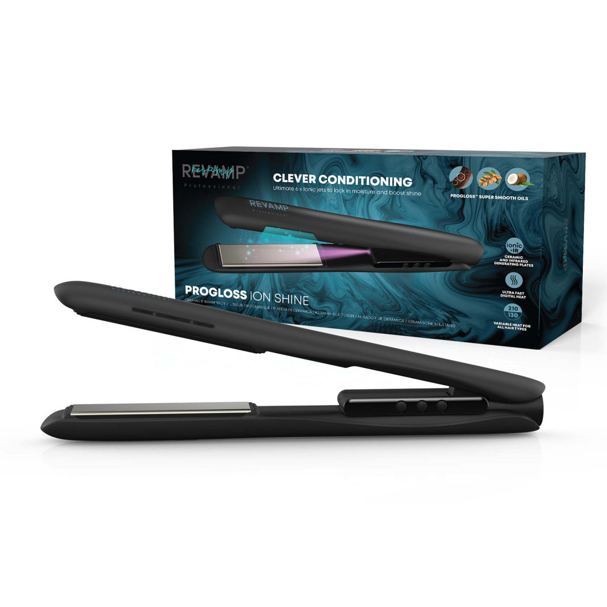 Revamp ST-1850BK-EU Progloss Ion Shine piastra per capelli nera – vista 1