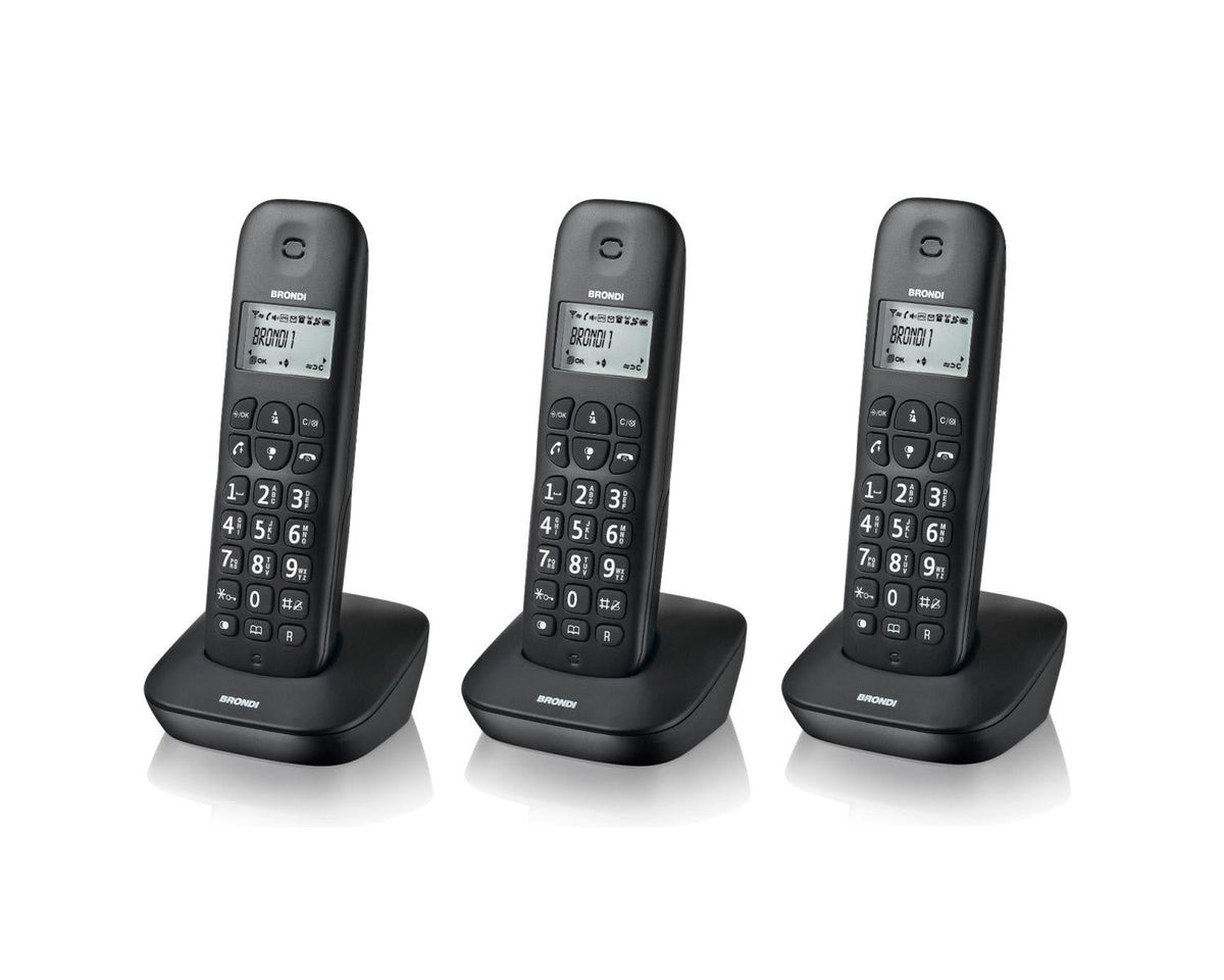Brondi Gala Trio telefono cordless DECT con 3 portatili Nero – vista 2