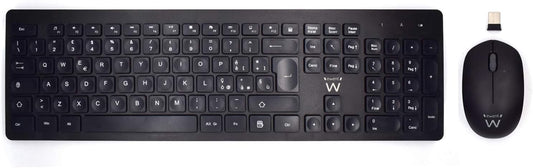 Ewent EW3255 kit tastiera e mouse wireless italiano, nero – vista superiore con lettere accentate italiane