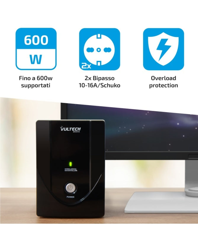 Vultech UPS1200VA-LITE Gruppo di continuità UPS 1200 VA