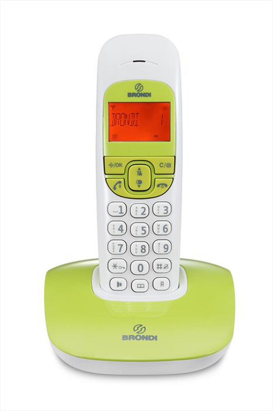 Brondi Nice telefono cordless Bianco/Verde — vista frontale