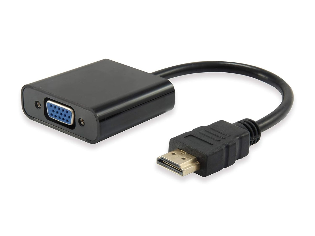 Equip 11903607 adattatore HDMI a VGA con audio, 25 cm, nero – adattatore completo