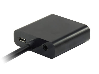 Equip 11903607 adattatore HDMI a VGA con audio, 25 cm, nero – collegamenti laterali