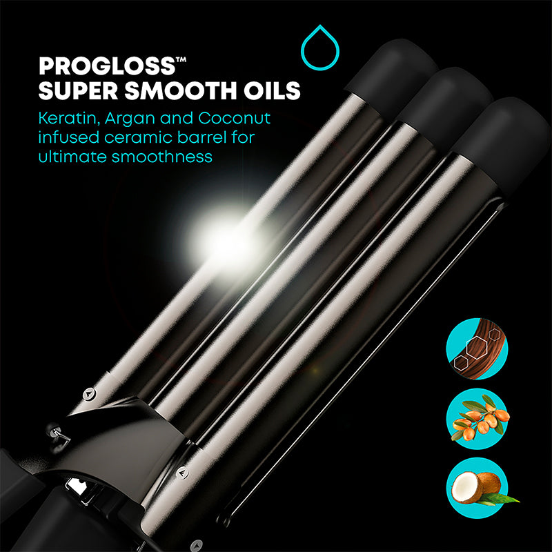 Revamp WV-2000 Progloss Deep Beach Waver piastra a onde tripla canna – vista 4