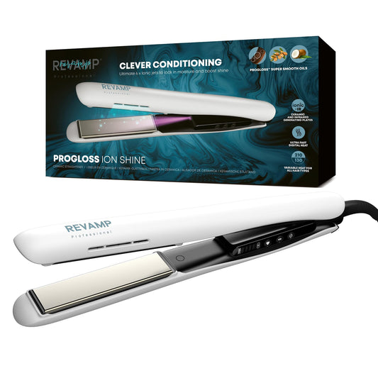 Revamp ST-1850 Progloss Ion Shine piastra per capelli Bianco – vista 2
