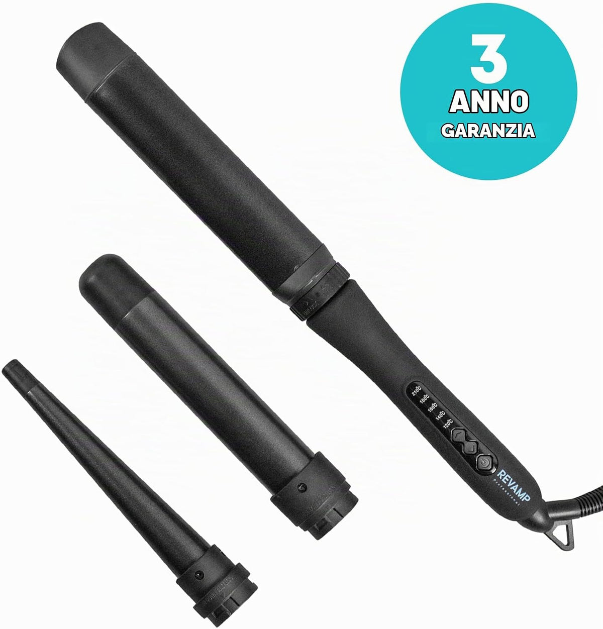 Revamp WD-1500 Progloss Multiform arricciacapelli 3 in 1 Nero