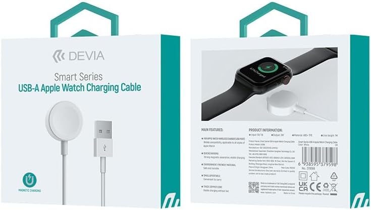 Devia Smart Series cavo ricarica magnetico Apple Watch USB-A, 1 m – confezione Smart Series
