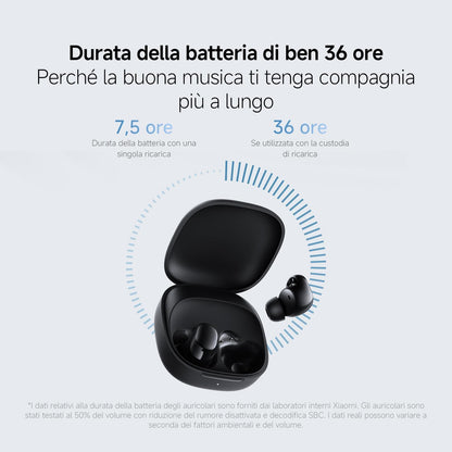 Xiaomi Redmi Buds 6 Play nero – autonomia con custodia nera