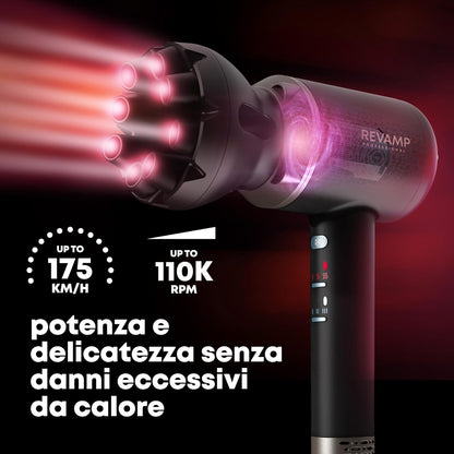 Revamp DR-7000-EU Enigma Precision asciugacapelli 1600 W Nero