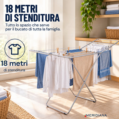 Stendibiancheria Pieghevole in Acciaio 18 m COMODO – Meridiana