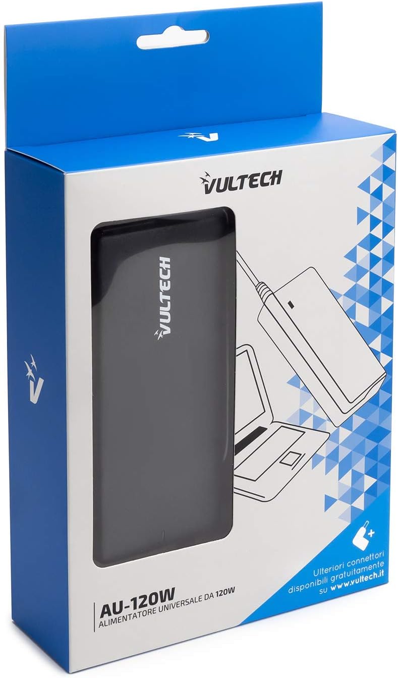 VulTech AU-120W Rev 2.5 alimentatore notebook 120 W, 11 connettori – confezione revisione 2.5