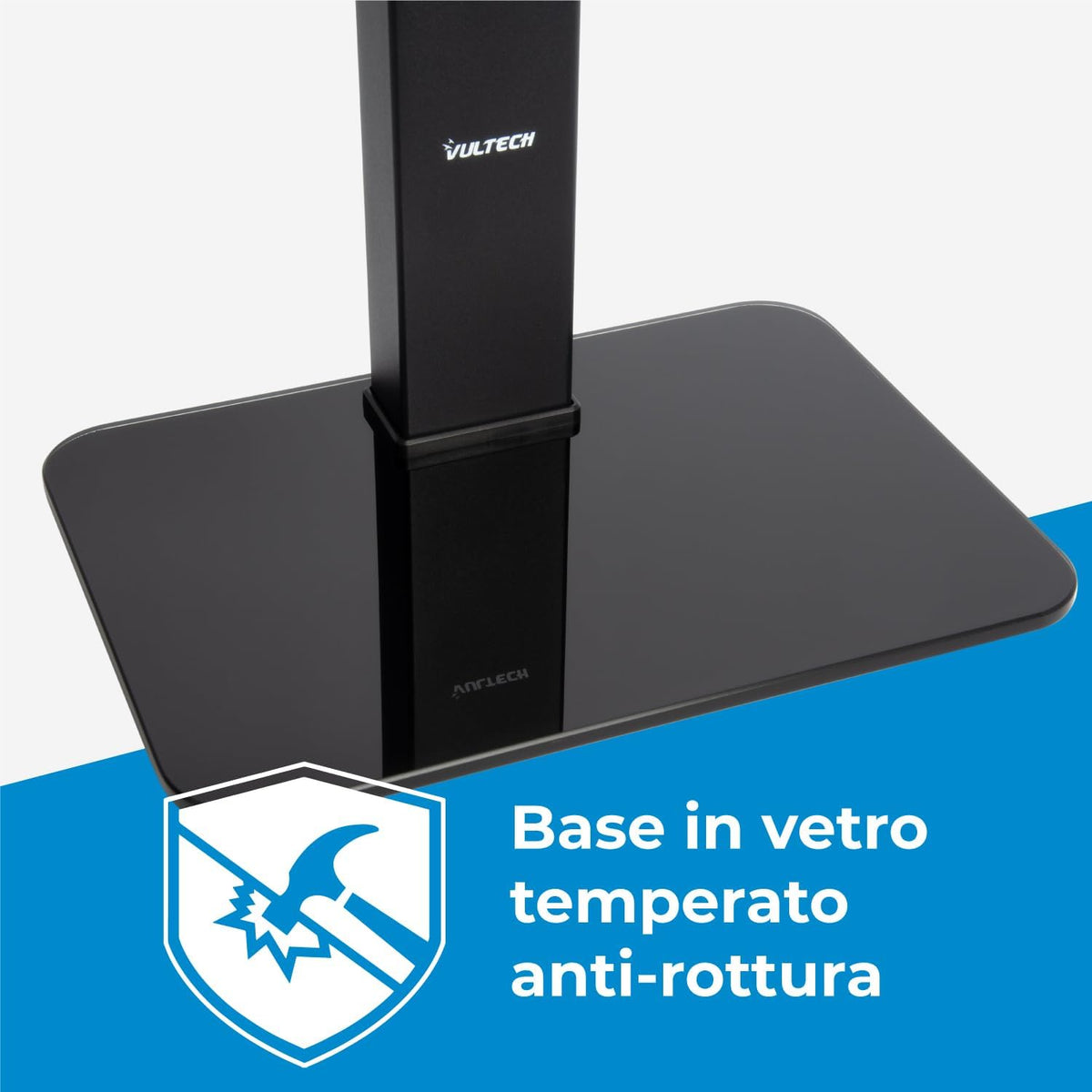 VulTech BTV-TB3255LITE supporto TV da tavolo 32–55 pollici, nero – base in vetro temperato