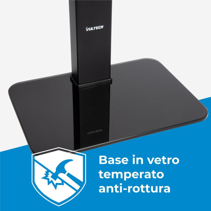 VulTech BTV-TB3255LITE supporto TV da tavolo 32–55 pollici, nero – base in vetro temperato