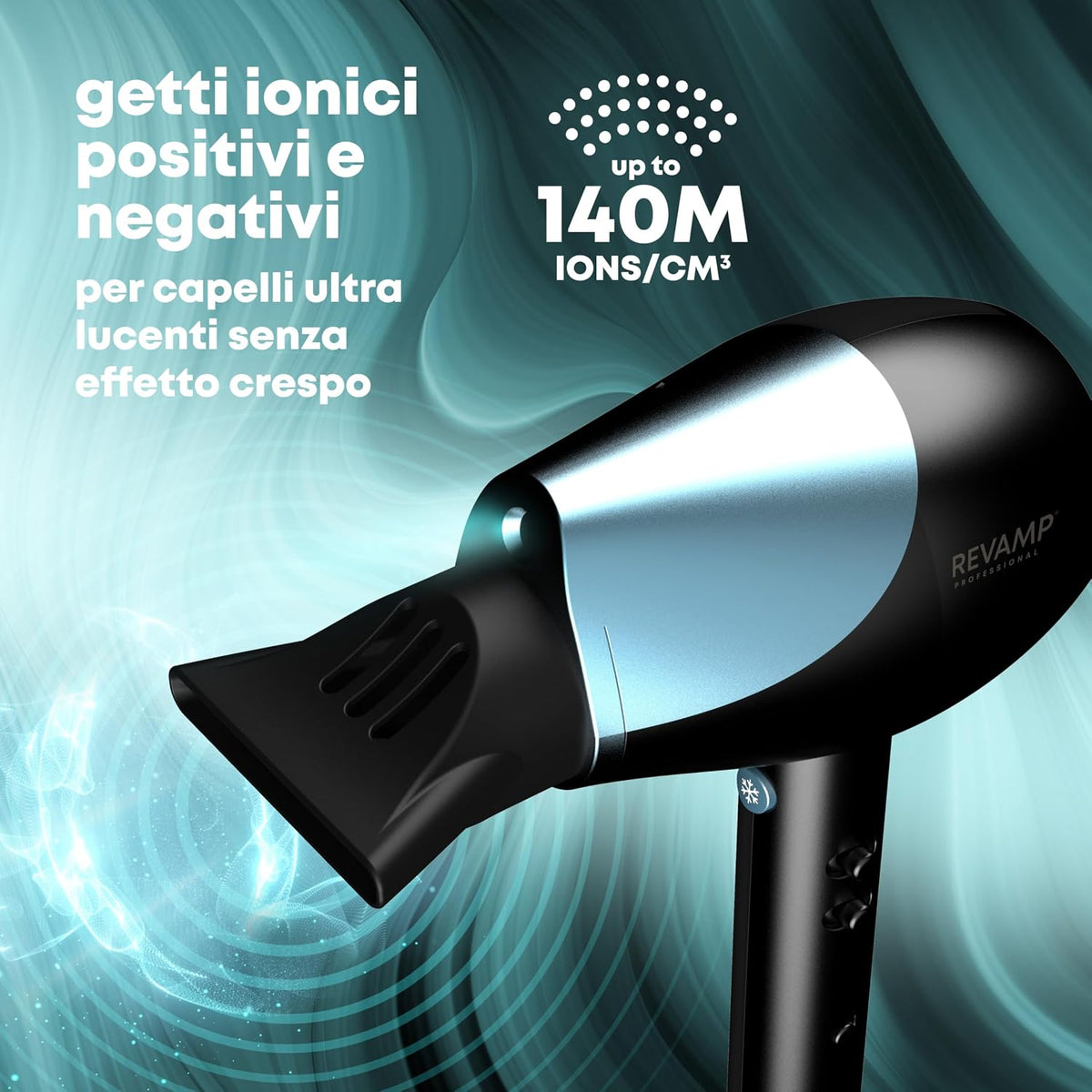 Revamp DR-6000-EU Progloss Hydro Shield X Shine asciugacapelli Nero