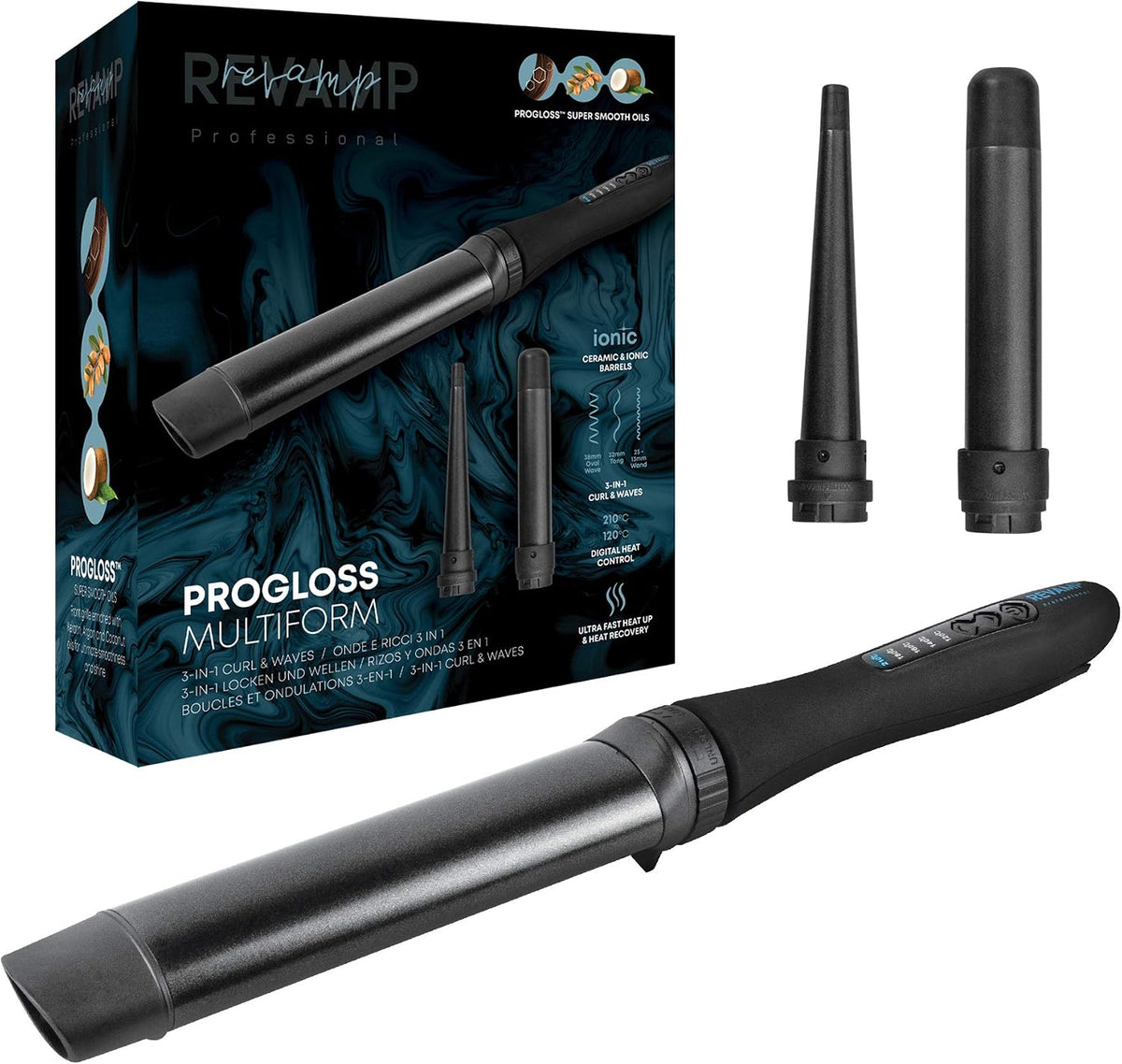 Revamp WD-1500 Progloss Multiform arricciacapelli 3 in 1 Nero
