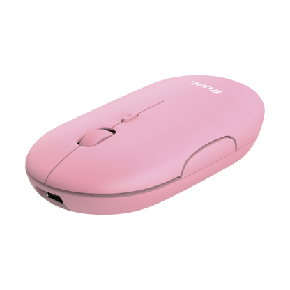 Trust Puck 24125 mouse wireless Bluetooth ricaricabile, rosa – foto principale rosa