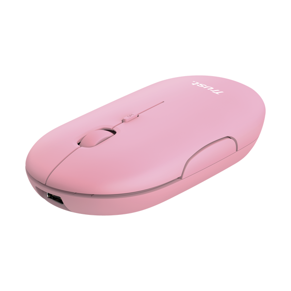 Trust Puck 24125 mouse wireless Bluetooth ricaricabile, rosa