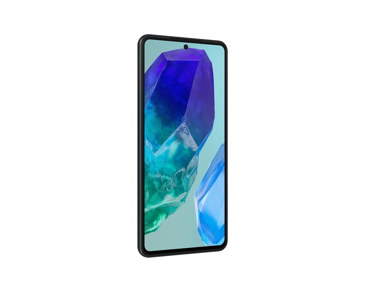Samsung Galaxy M55 SM-M556 smartphone 5G 8/256 GB Nero – vista frontale inclinata
