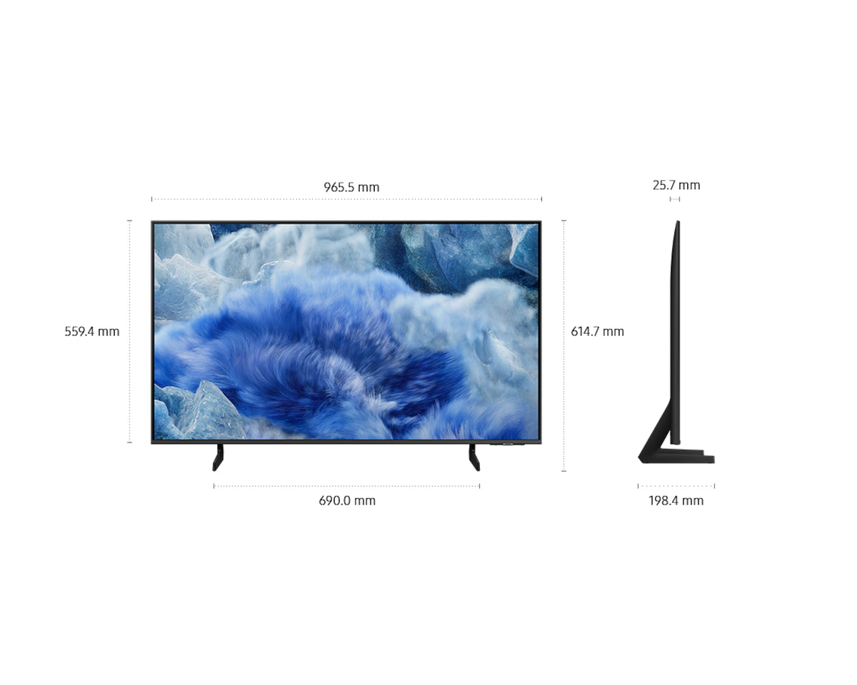 Samsung QE43Q8FAAUXXH Q8F Smart TV QLED 43 pollici 4K, grigio titanio EU – misure esatte del modello43pollici