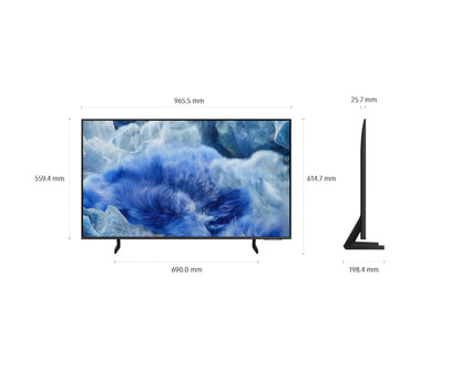 Samsung QE43Q8FAAUXXH Q8F Smart TV QLED 43 pollici 4K, grigio titanio EU – misure esatte del modello43pollici