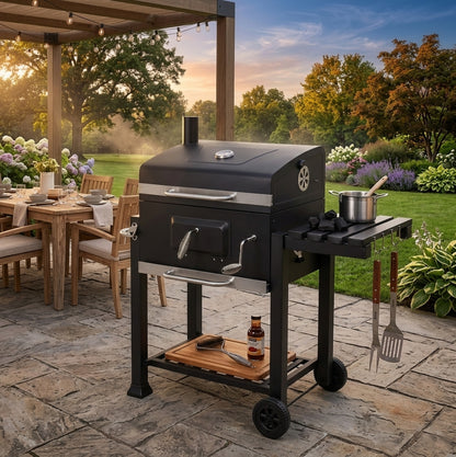Meridiana Barbecue a Carbonella XXL con Coperchio | Grill da Giardino - Meridiana