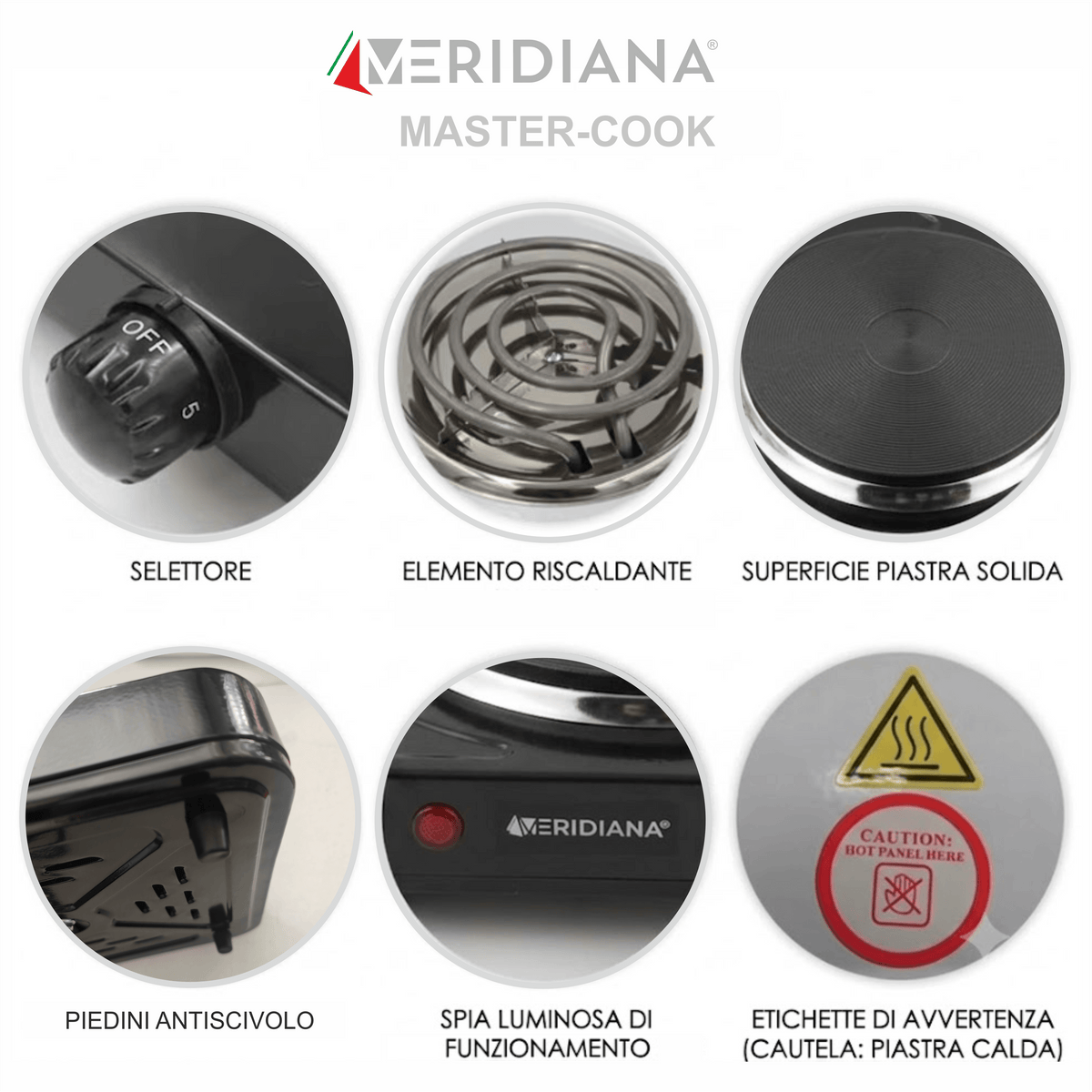 Fornello elettrico da campeggio portatile per casa e campeggio: piastra in ghisa potente e compcompatta | Sconti Meridiana