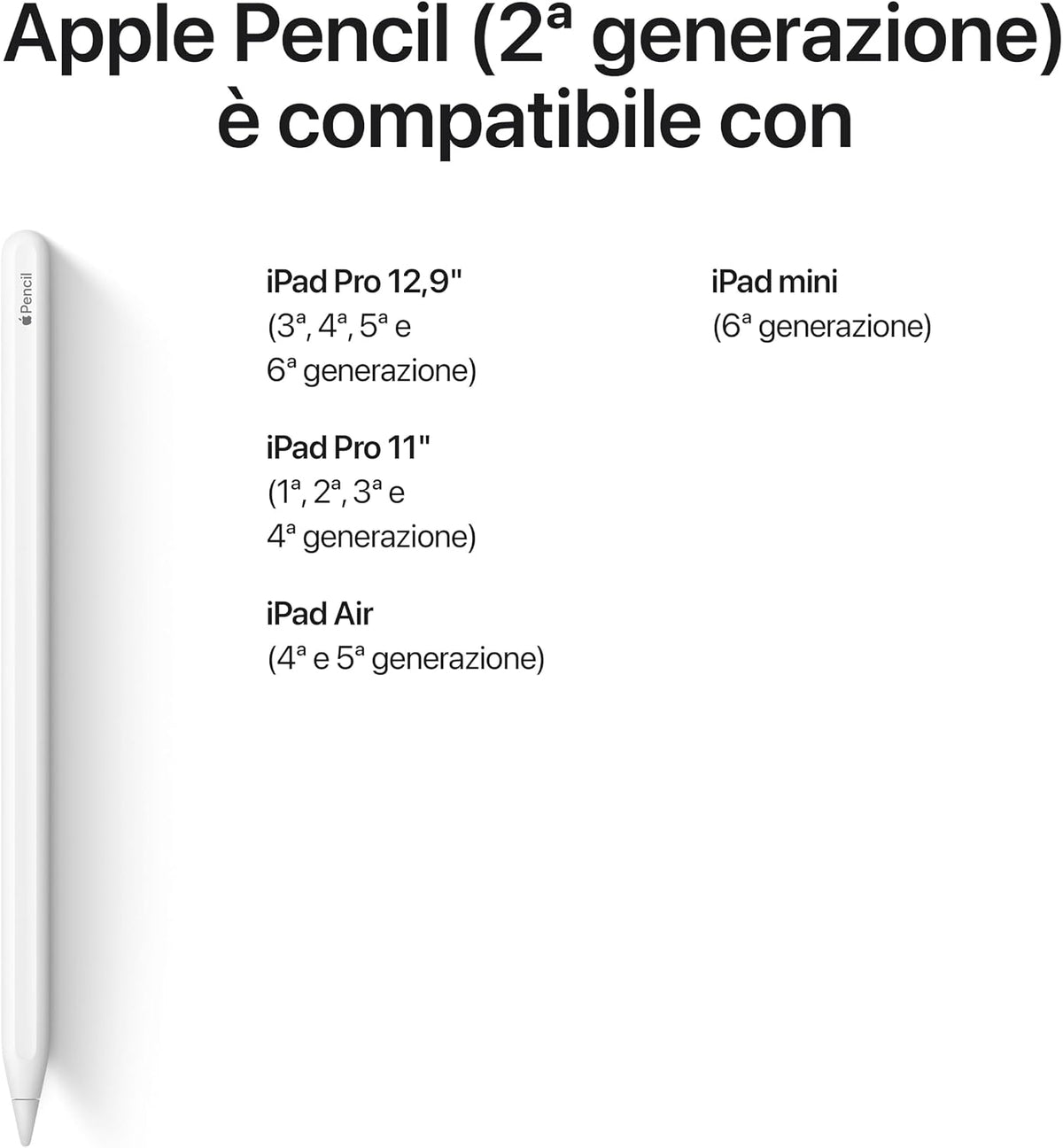 Compatibilità Apple Pencil seconda generazione