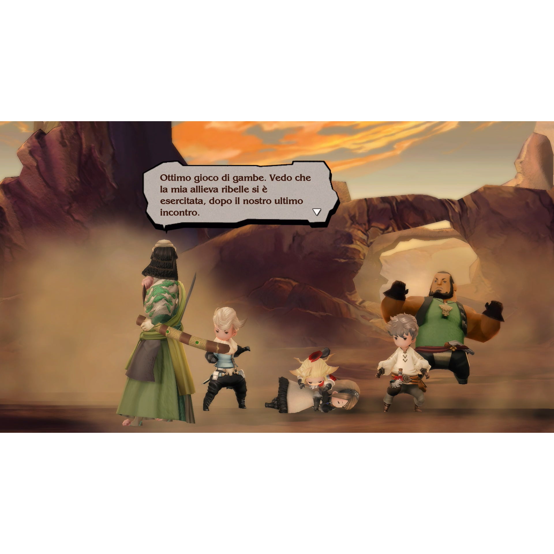 Bravely Default Flying Fairy HD Remaster Switch 2, scena ufficiale italiana con i quattro eroi