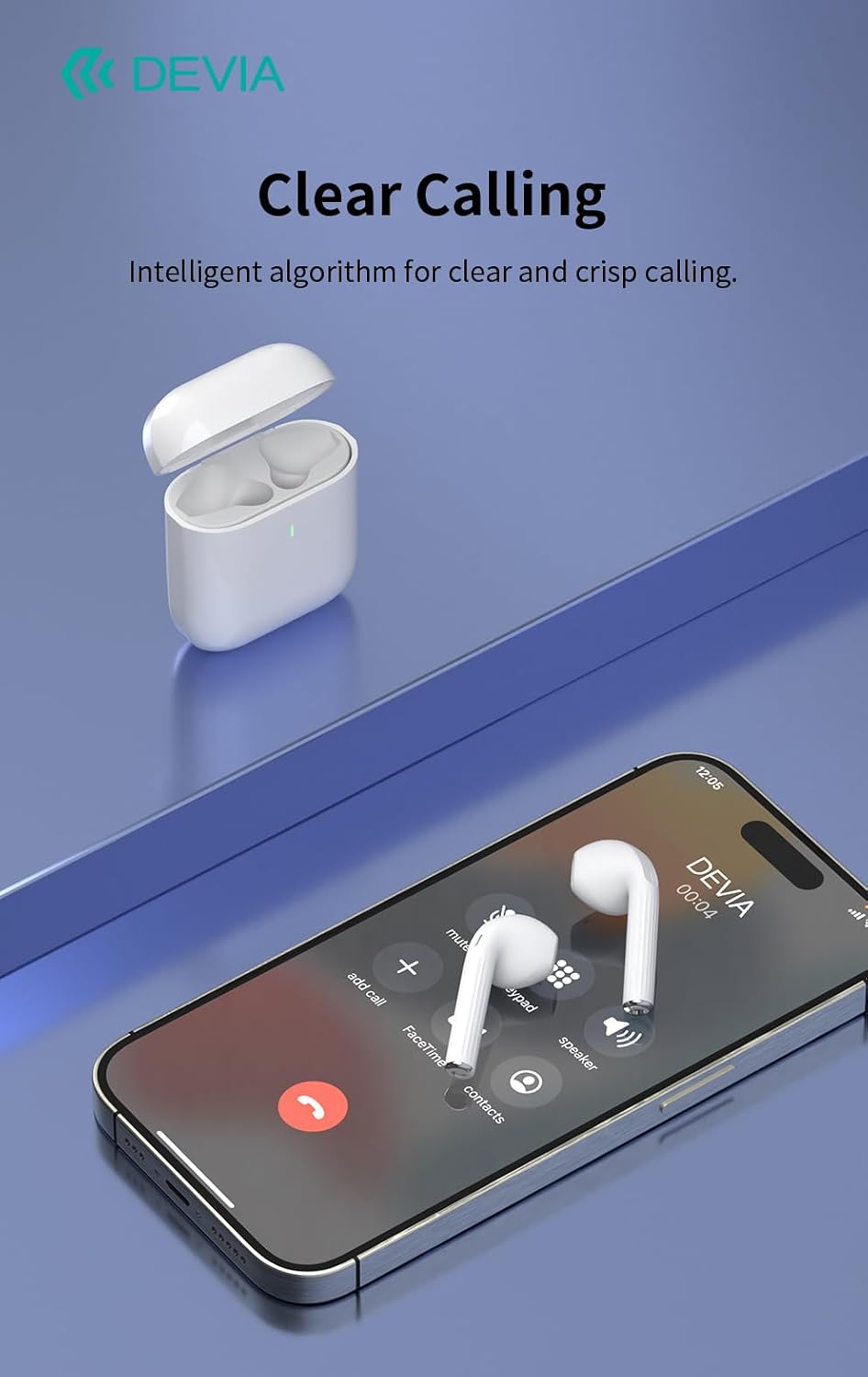Devia Airbuds-TWS EM053 auricolari bianchi, immagine 3