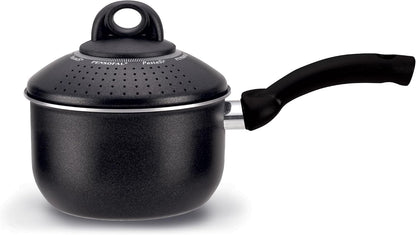 Pensofal PastaSì Baby BioStone PEN8531 pentola con coperchio colapasta 16 cm · 1,5 litri · Nero — foto principale