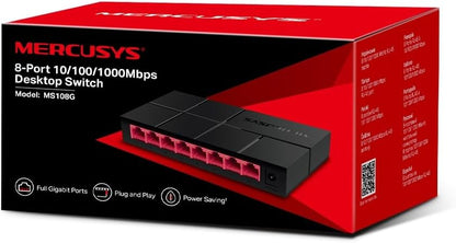 Mercusys MS108G switch Gigabit 8 porte, confezione originale