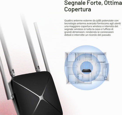 Mercusys AC12 router AC1200 nero, immagine 4