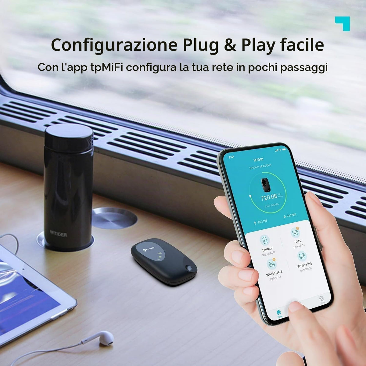 TP-Link M7010 router mobile 4G LTE nero - Configurazione tramite app tpMiFi