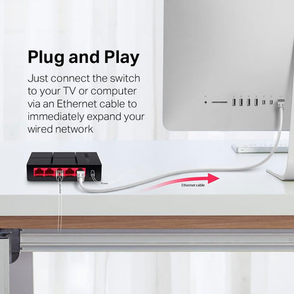 Mercusys MS105G switch Gigabit nero e rosso - Esempio di rete cablata
