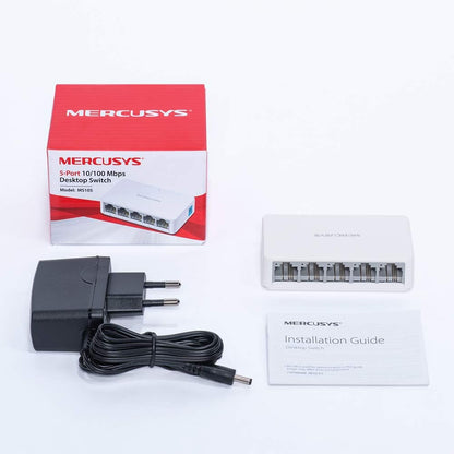 Mercusys MS105 switch Fast Ethernet bianco - Switch e dotazione con spina europea