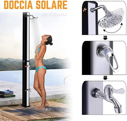 Doccia solare Meridiana con soffione orientabile per giardino e piscina