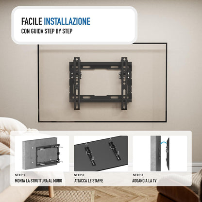 Ewent EW1506, supporto TV da parete inclinabile nero - immagine 5