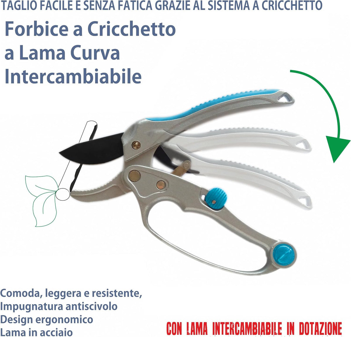 Forbici a cricchetto Meridiana per potatura fino a 20 mm
