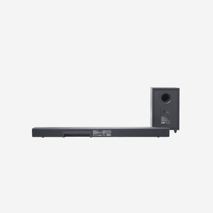 JBL Cinema SB550 — vista posteriore di soundbar e subwoofer