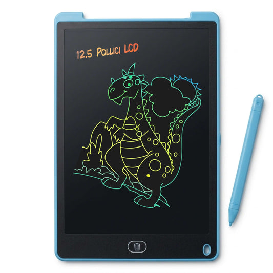 Tavoletta Grafica LCD con disegno di drago colorato, lavagna magnetica da 12,5 pollici per bambini