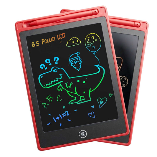 Tavoletta grafica LCD 8 pollici, lavagna magnetica da parete con disegni colorati e scritte.