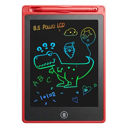Tavoletta grafica LCD 8 pollici con disegni colorati e scritte, ideale per imparare e comunicare senza carta.