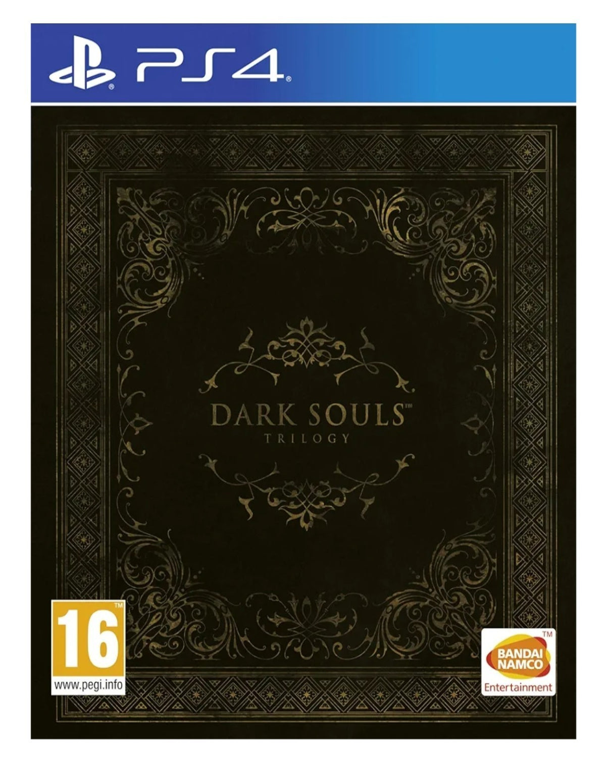 Dark Souls Trilogy Standard per PlayStation 4, confezione europea PEGI16 frontale